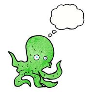 cartoon octopus with thought bubble N31