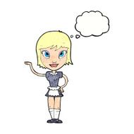 cartoon maid with thought bubble N43