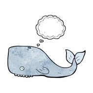 cartoon whale with thought bubble N38