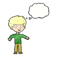 cartoon happy man with thought bubble N494