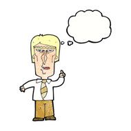 cartoon grumpy boss with thought bubble N10