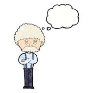 cartoon old man with thought bubble N20