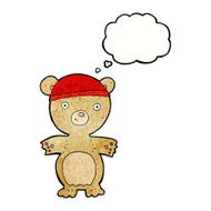 cartoon teddy bear with thought bubble N155