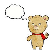 cartoon teddy bear with thought bubble N157
