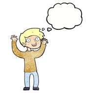 cartoon happy man with thought bubble N497
