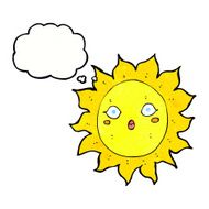 cartoon sun with thought bubble N19