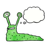 cartoon slug with thought bubble N17