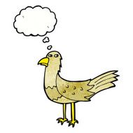 cartoon bird with thought bubble N283