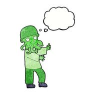 cartoon monster man with thought bubble N11