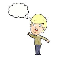 cartoon man asking question with thought bubble N51
