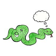 cartoon snake with thought bubble N68