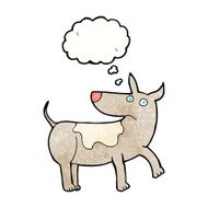 funny cartoon dog with thought bubble N22