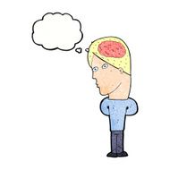 cartoon man with big brain thought bubble N11