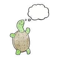 cartoon happy turtle with thought bubble N11