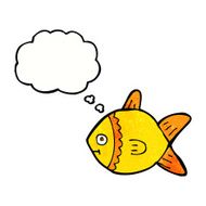cartoon fish with thought bubble N101