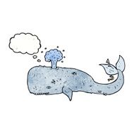 cartoon whale with thought bubble N40