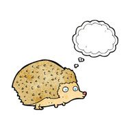 cartoon hedgehog with thought bubble N9
