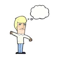 cartoon angry man with thought bubble N94