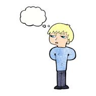 cartoon antisocial boy with thought bubble N10
