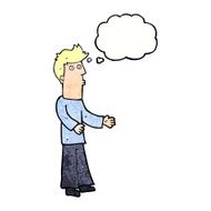 cartoon man explaining with thought bubble N21