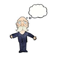 cartoon disapointed old man with thought bubble N3