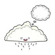 cartoon rain cloud with thought bubble N17