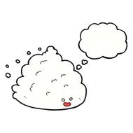 cartoon cloud character with thought bubble N11