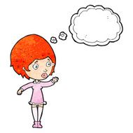 cartoon pretty woman with thought bubble N291