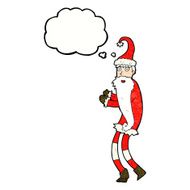 cartoon santa claus with thought bubble N210