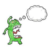 cartoon crazy monster with thought bubble N11