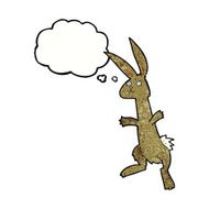cartoon rabbit with thought bubble N94