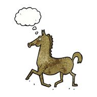cartoon horse with thought bubble N37