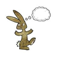 cartoon rabbit with thought bubble N95