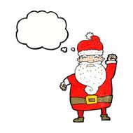 cartoon angry santa claus with thought bubble N20