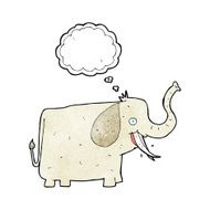 cartoon happy elephant with thought bubble N13