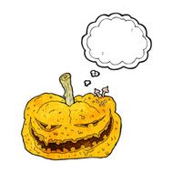 cartoon halloween pumpkin with thought bubble N21