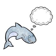 cartoon shark with thought bubble N42