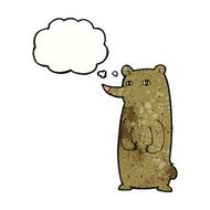 funny cartoon bear with thought bubble N53