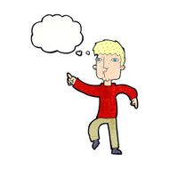 cartoon dancing man with thought bubble N19
