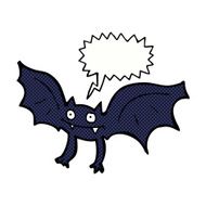 cartoon vampire bat with speech bubble N21