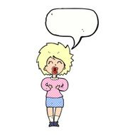 cartoon screaming woman with speech bubble N12