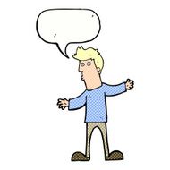 cartoon curious man with speech bubble N77