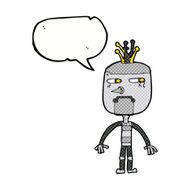 funny cartoon robot with speech bubble N59