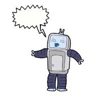 funny cartoon robot with speech bubble N60