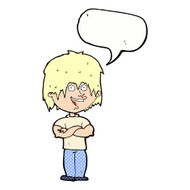 cartoon happy man with speech bubble N529