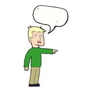 cartoon pointing man with speech bubble N98