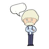 cartoon old man with speech bubble N22
