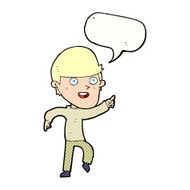 cartoon happy man with speech bubble N530