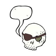 cartoon skull with eye patch speech bubble N12