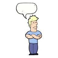cartoon sulking man with speech bubble N12